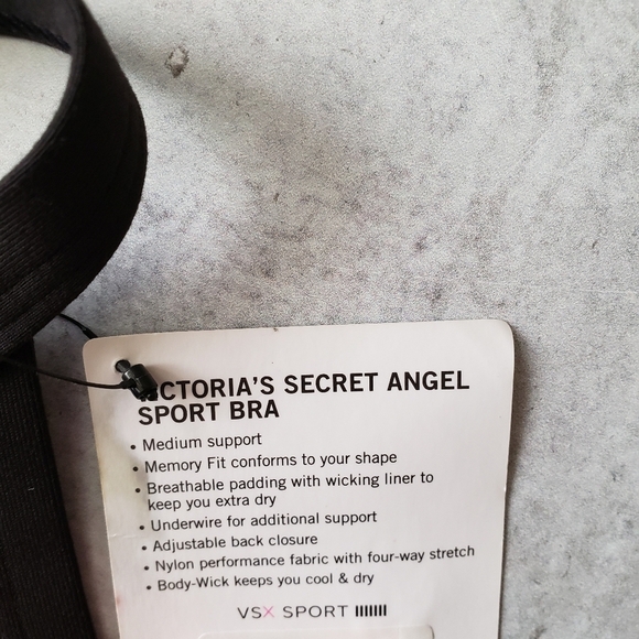 Victoria Secret Underwire Angel Sports Bra Neon Pink Black SZ 32B - Picture 4 of 4